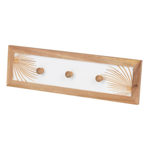 Percha Pared 3 Ganchos Madera Talla 52x4x15 Cm