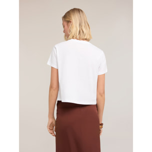 Motivi - Camiseta con bordado de lentejuelas - Blanco