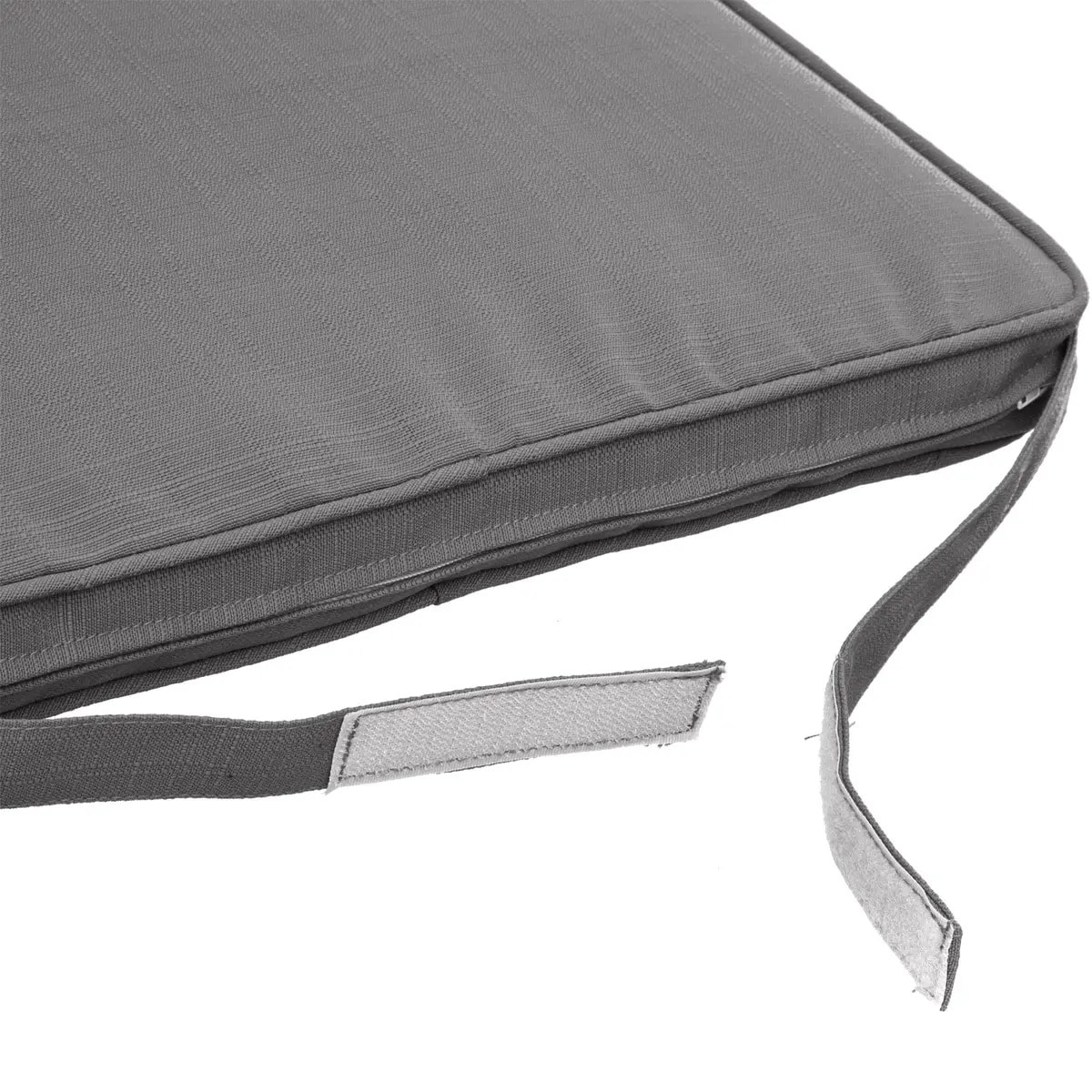 Galette de chaise à scratch "Korai" ardoise 40x40x4cm en polyester