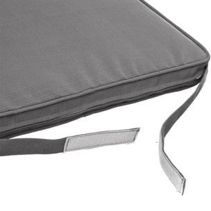 Galette de chaise à scratch "Korai" ardoise 40x40x4cm en polyester