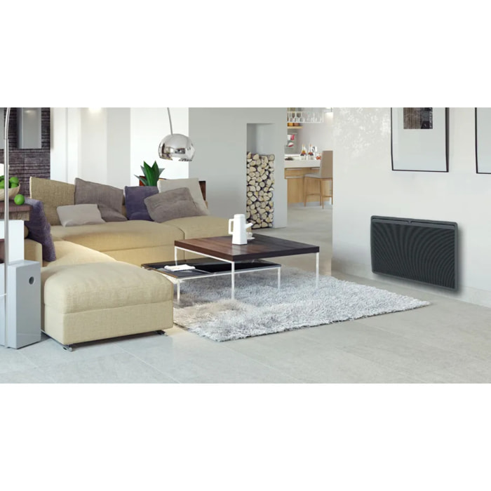 Radiateur Panneau rayonnant Tactile Aluminium Gris Anthracite 1500W