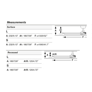 RUDDER RECESSED 3 S Ventilateur blanc/fresne