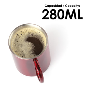 Yozax tazza in acciaio inox da 280ml di capacità con un originale design bicolore, finitura lucida.