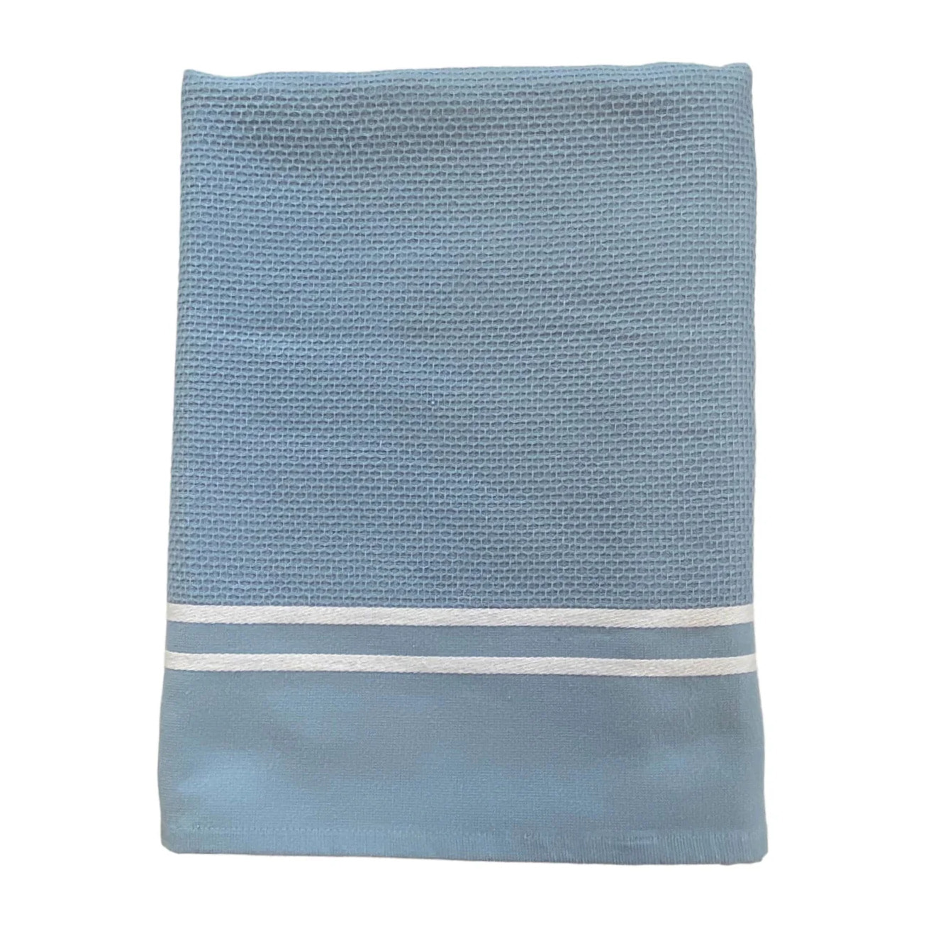 Fouta doublée éponge Waffle Gris bleu 90x170 355g/m²