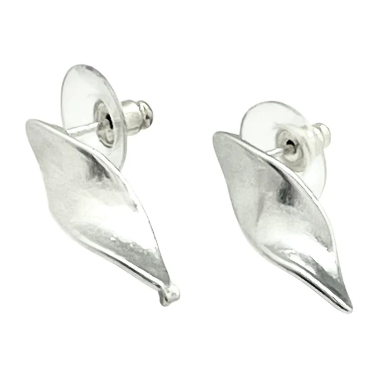 Pendiente botón hélice plata 10µ