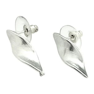 Pendiente botón hélice plata 10µ