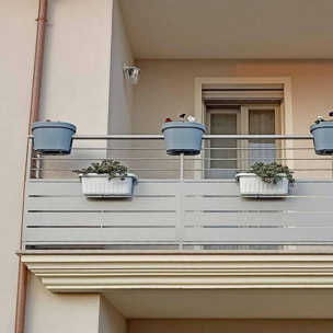 Klunia 40 - set di 2 balconiere doppie da 40cm con agganci regolabili e riserva d'acqua Bianco