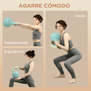 Pesa Rusa 4 kg, Soft Kettlebell Relleno de Arena Metálica y Mango Antideslizante, para Entrenamiento Culturismo en Casa, Gimnasio, Verde