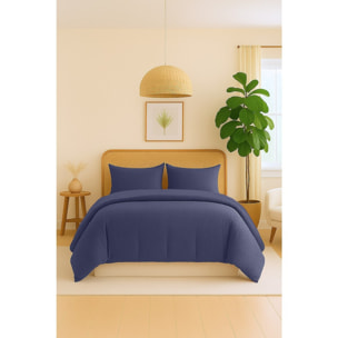 Parure Housse De Couette 3pcs 100% gaze De Coton Marine