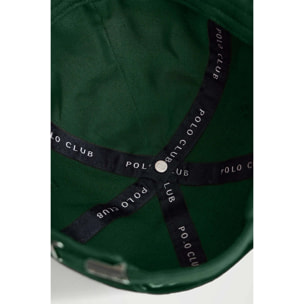 Gorra verde botella de seis paneles con logo Rigby Go