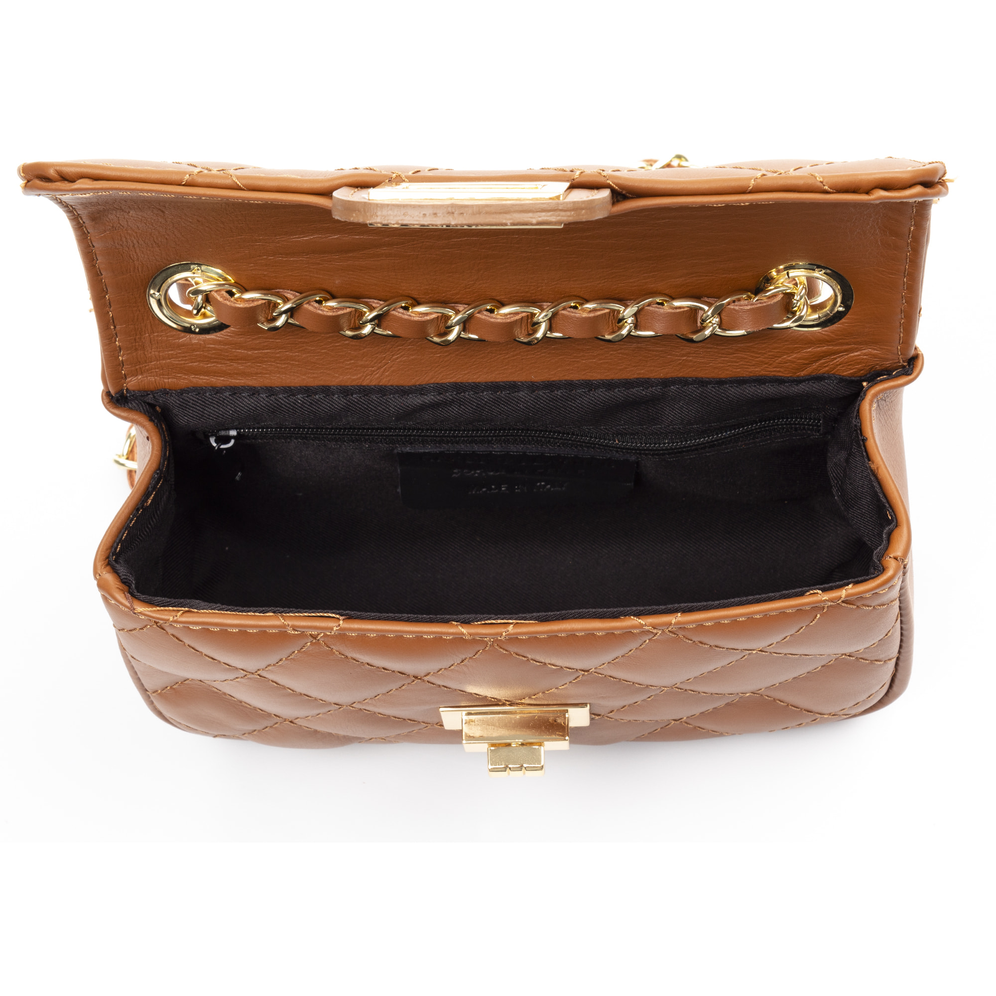 Amaro borsa a tracolla Donna. Pelle autentica Sauvage Trapuntata.