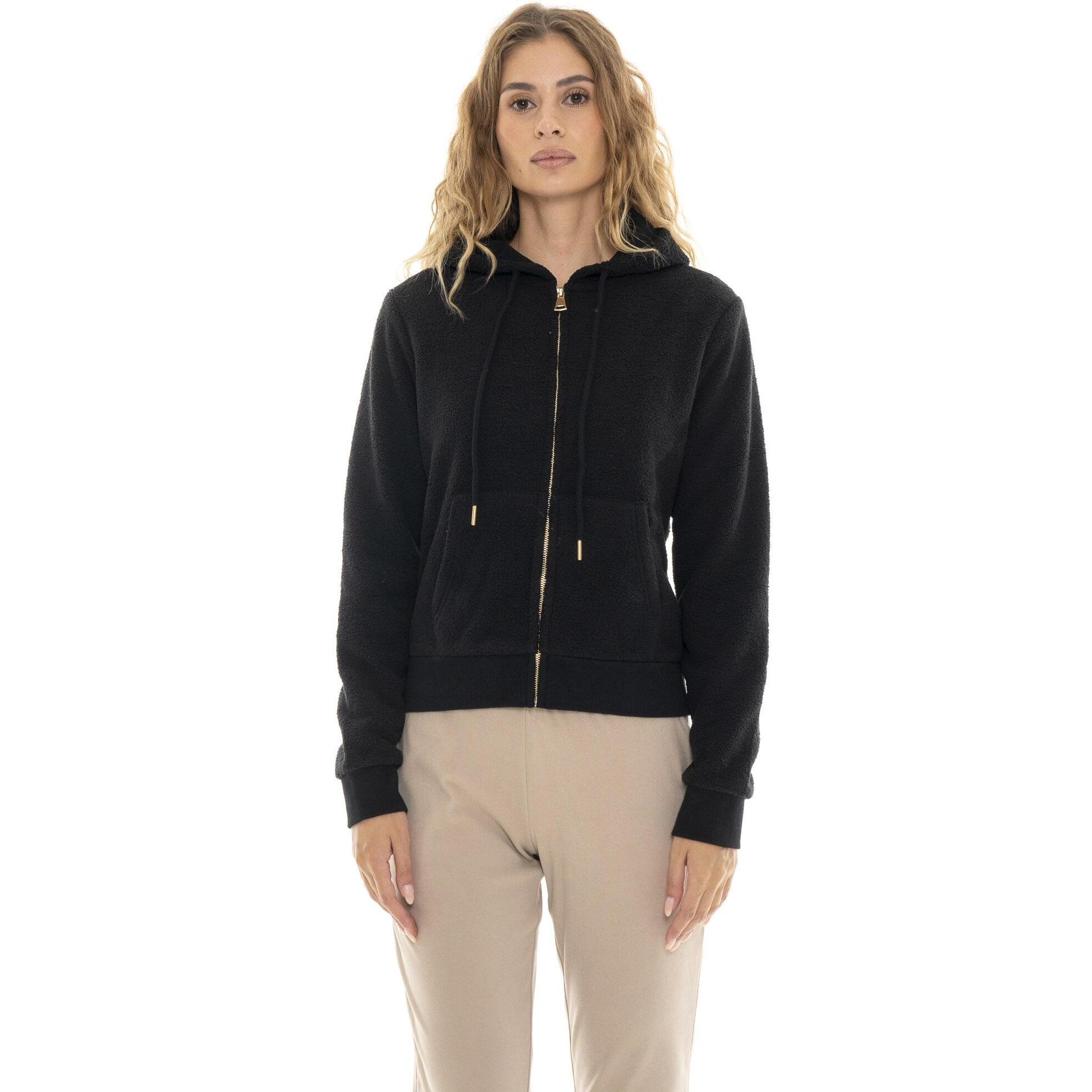 Giacca da donna in sherpa morbida Leone 1947 Gold Studs