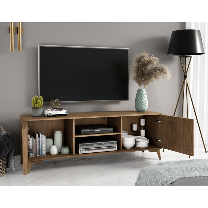 Portmore - meuble TV - effet bois - 2 portes et 2 niches - 150 cm - Bois