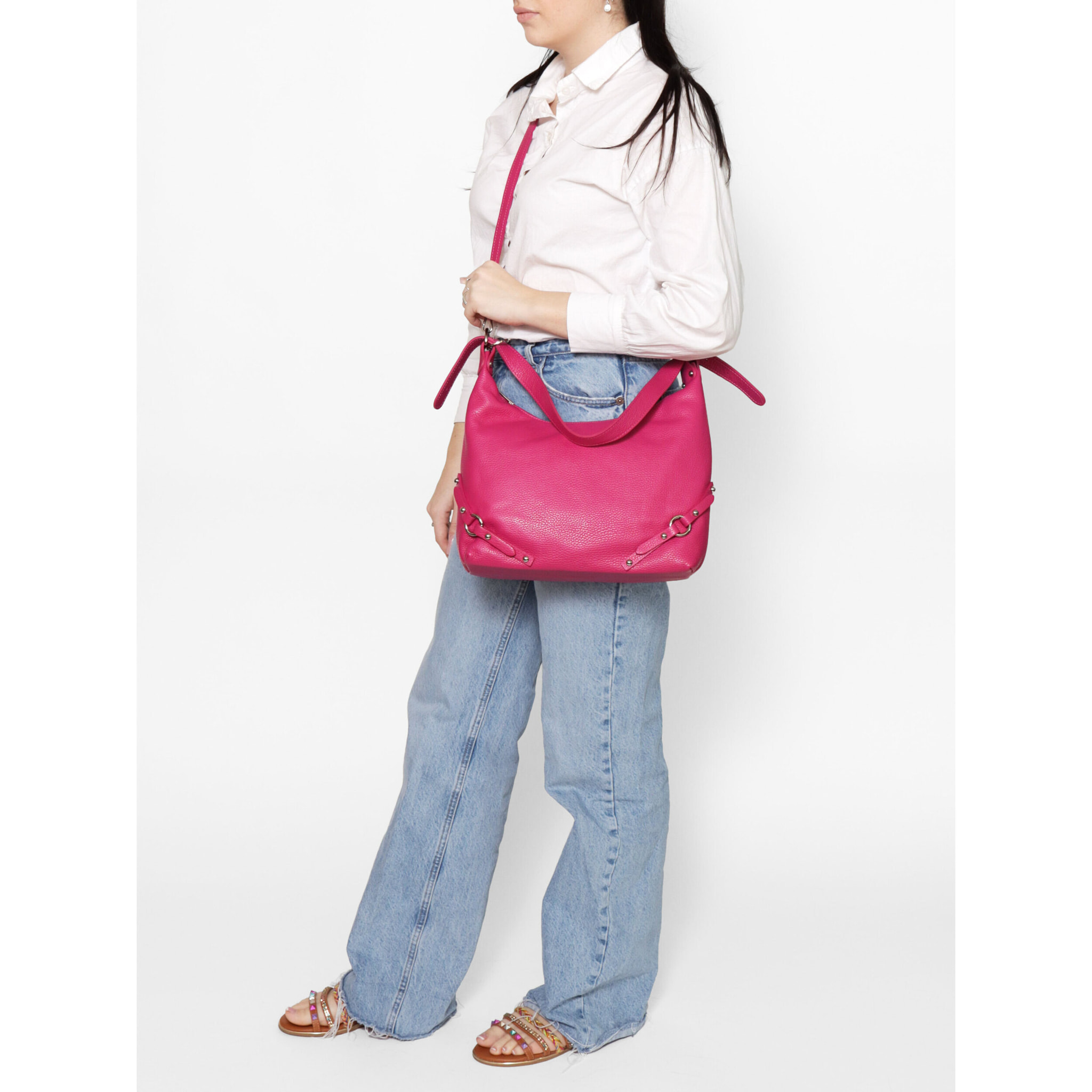 Borsa a spalla da donna In Vera pelle Made in Italy 30x30x9 cm