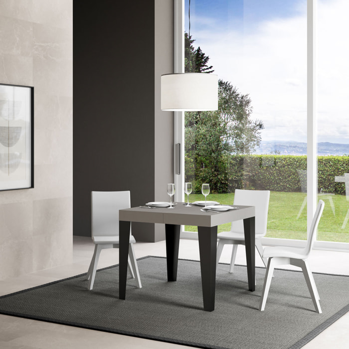 Tavolo allungabile 90x90/246 cm Flame cashmere gambe antracite