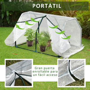 Invernadero de Terraza 100x70x60 cm con Cremallera para Cultivos Plantas Flores