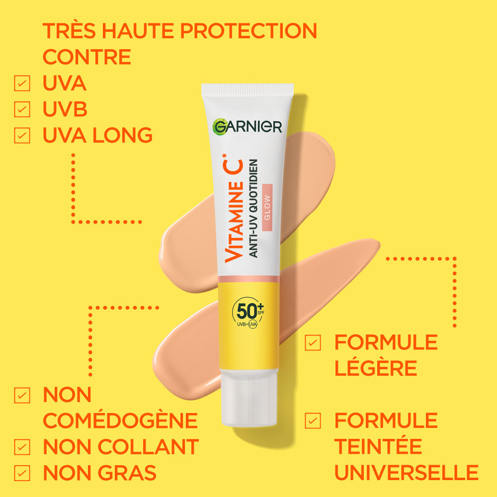 Garnier SkinActive Vitamine C Anti-UV Quotidien Glow SPF50+ 40mL