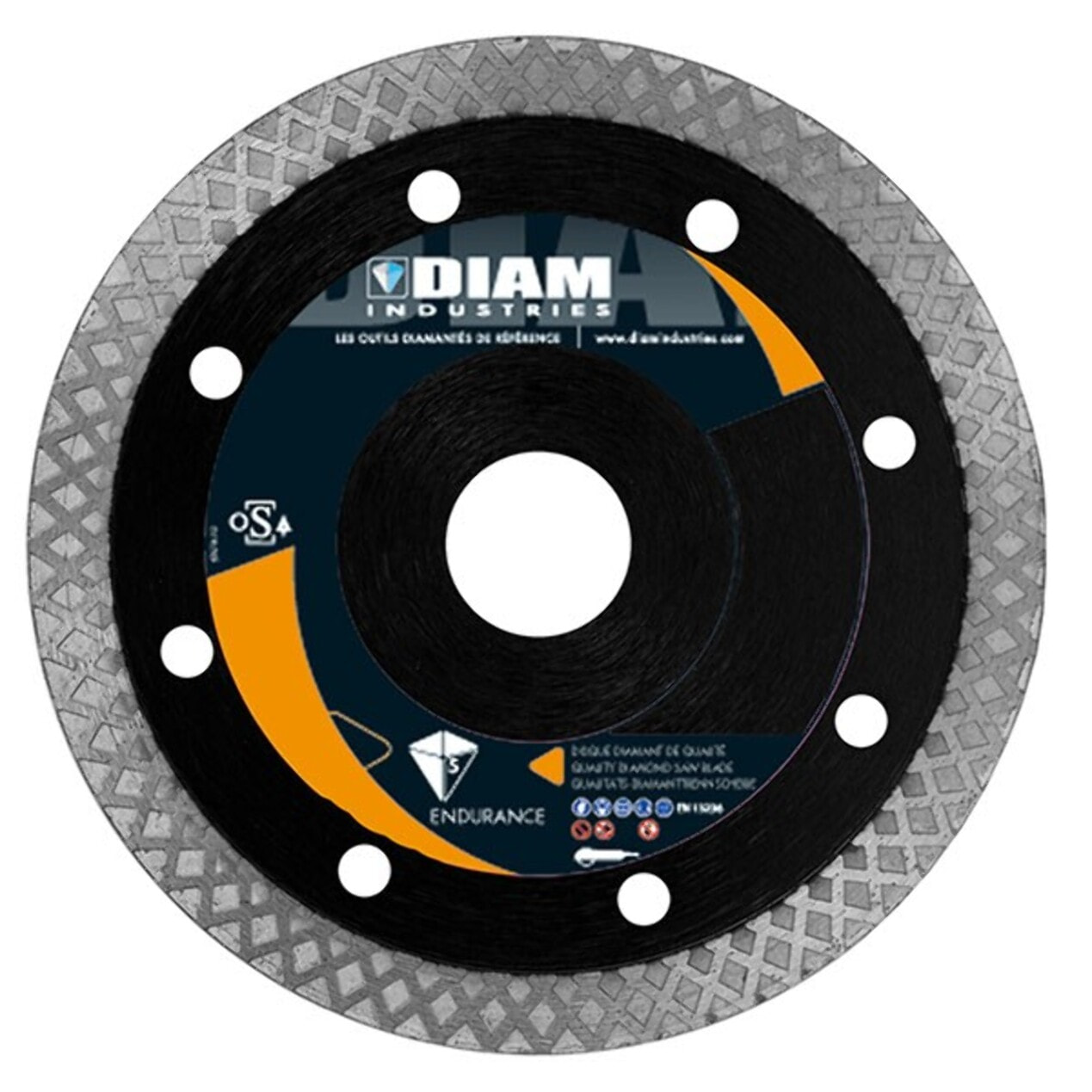 Disque diamant Ø125 mm/22,23 jante continue pour grès carrelage céramique - DIAM INDUSTRIES - FC90125/22