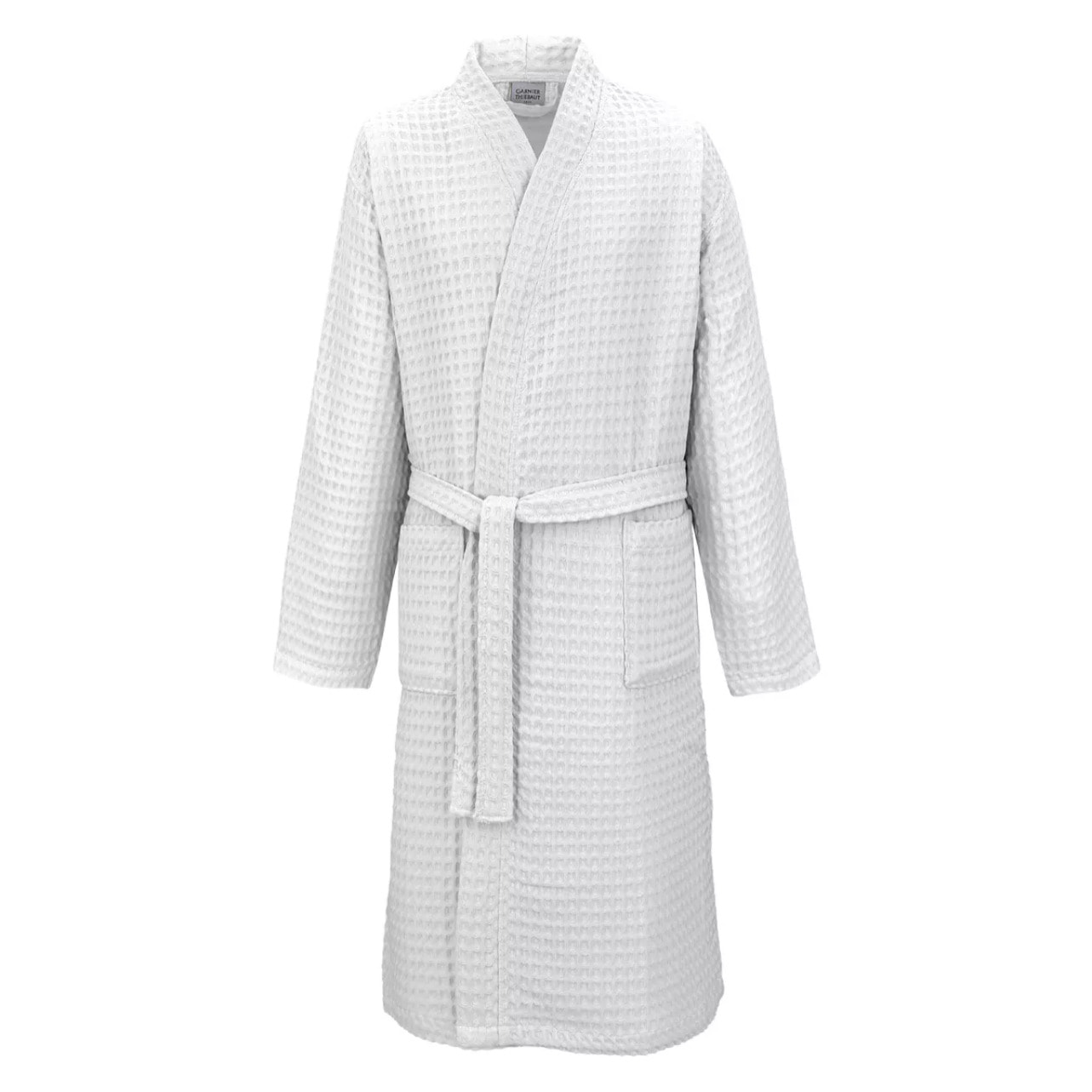 Peignoir homme pur coton 240 g/m² nid d'abeille blanc Detente neige