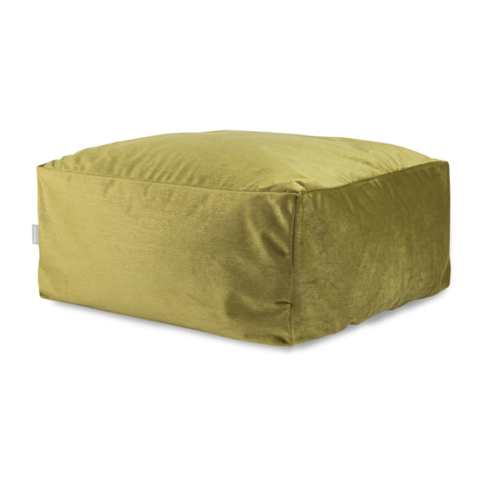 Puf de terciopelo desenfundable CORSO 50x50x25 cm verde oliva