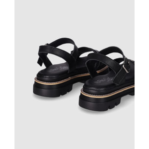 Sandalias de Piel - Negro - Tacón: 3 cm