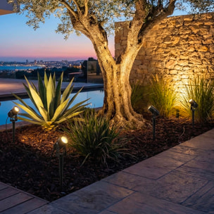 4 Spot solaire connecté ROUNDY Chaud 100LM