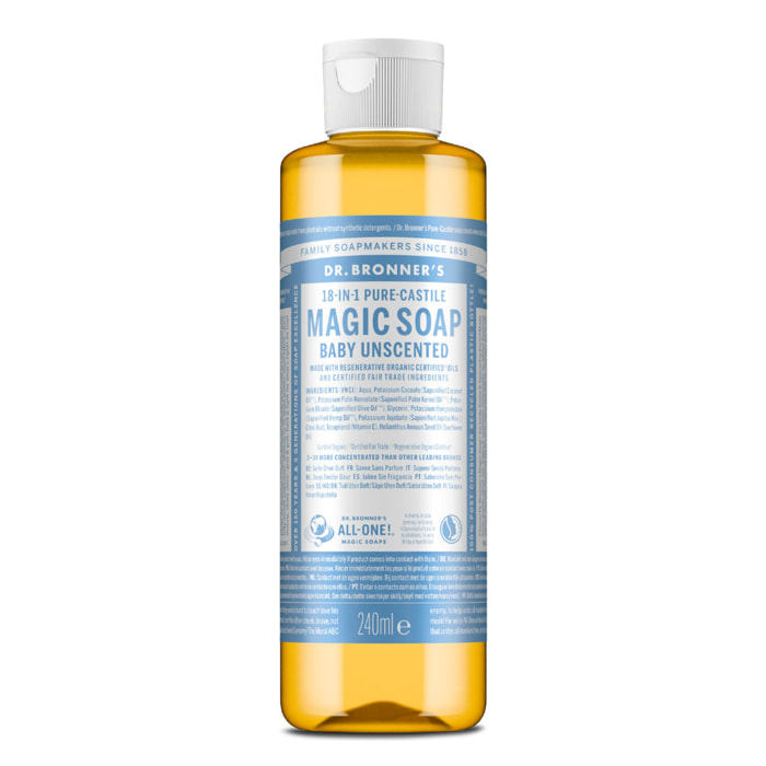 Non Parfumé - Savon de Castille Liquide Naturel 18-en-1