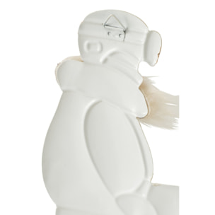 J-Line Objet Mural Skieur Métal Blanc/Beige Assortiment De 2