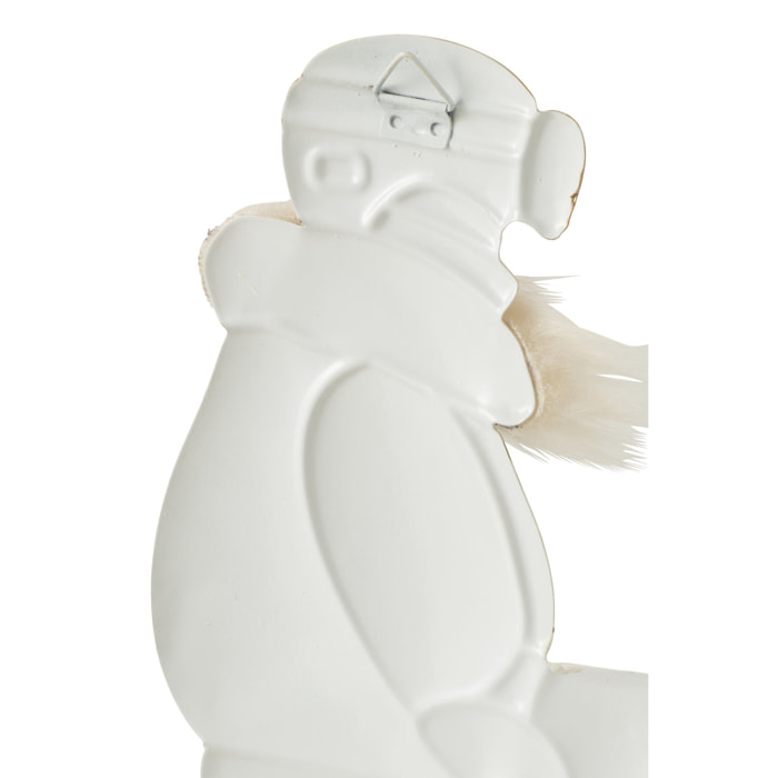 J-Line Objet Mural Skieur Métal Blanc/Beige Assortiment De 2