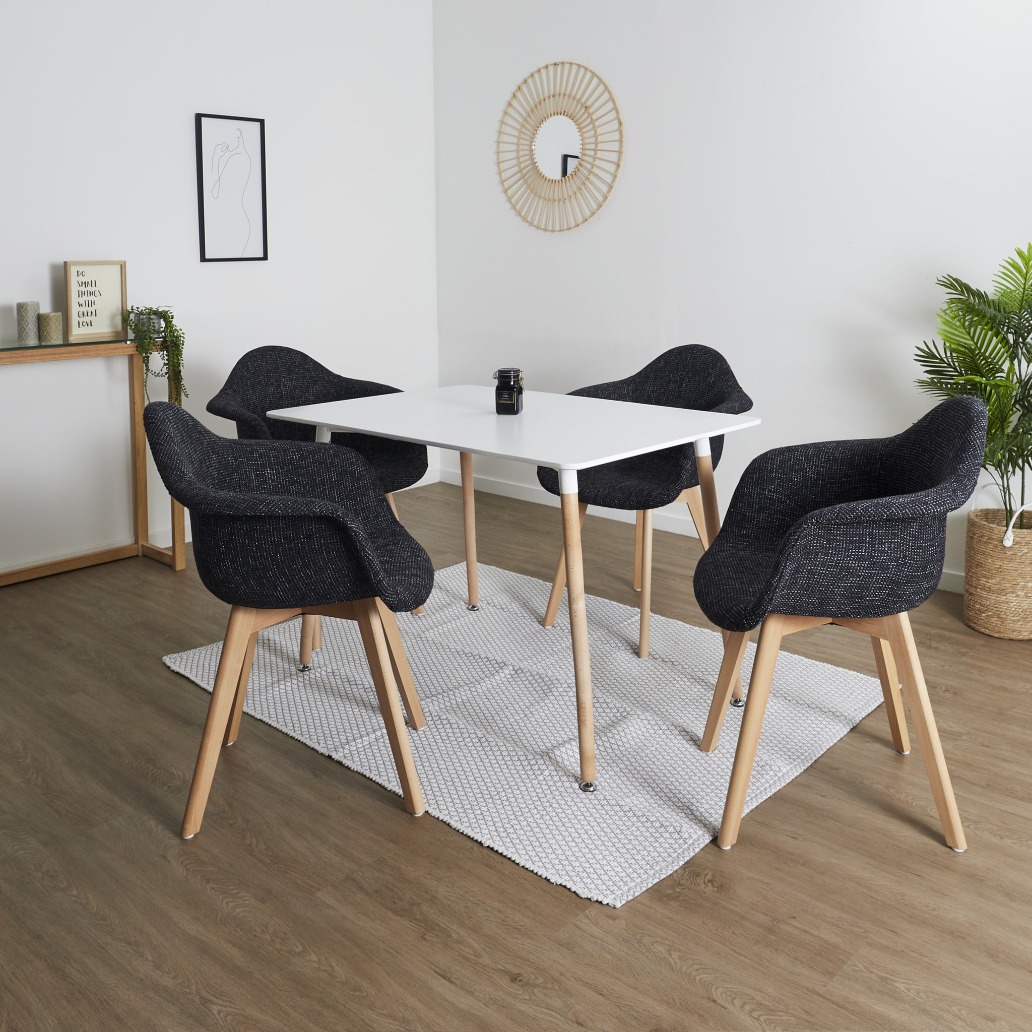 Fauteuil Grosse Maille Noir - Lot De 2