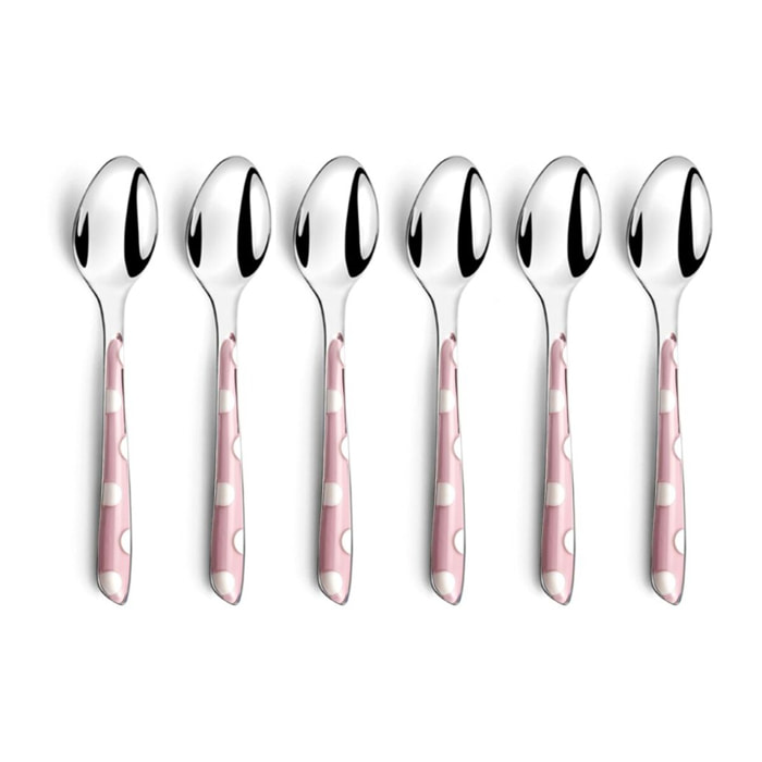 Solstice Lunares Rosa - Set de 6 cucharillas de café