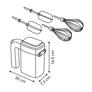 Batteur 30x7,3x14,5cm noir