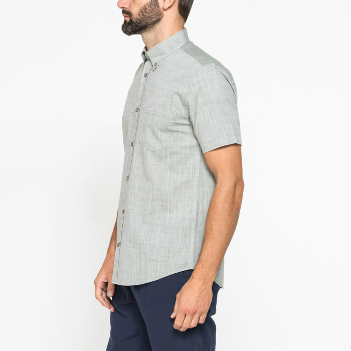CAMICIA IN COTONE FIAMMATO EFFETTO LINO
