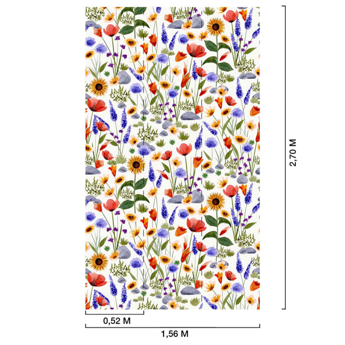 Papier peint sur les fleurs de nos campagnes Intissé