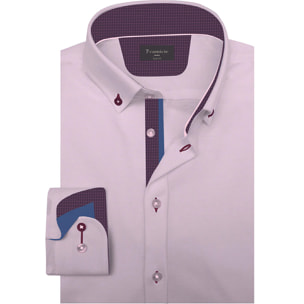 Camicia Uomo Botton Down Slim Oxford unito Rosa