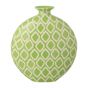 J-Line Vase Carreaux - porcelaine - vert/blanc - small