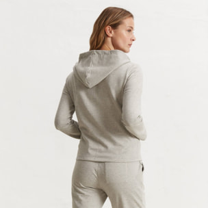 Sudadera algodón orgánico cremallera Clarasud color gris