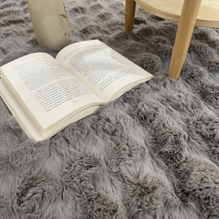 BUBBLE - Tapis doux anthracite