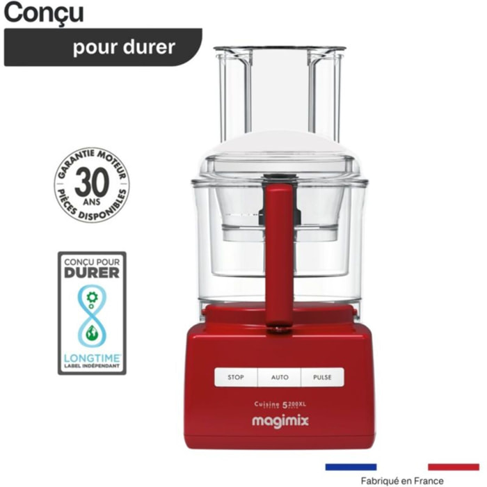 Robot multifonction MAGIMIX CS 5200 XL Premium Rouge