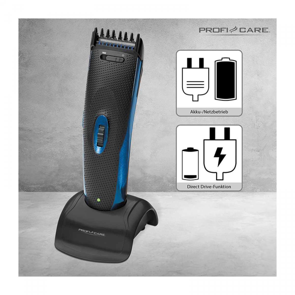 Tondeuse cheveux/barbe professionnelle et épilateur nez/oreilles Proficare PC-HSM/R 3052 NE Noir/Bleu