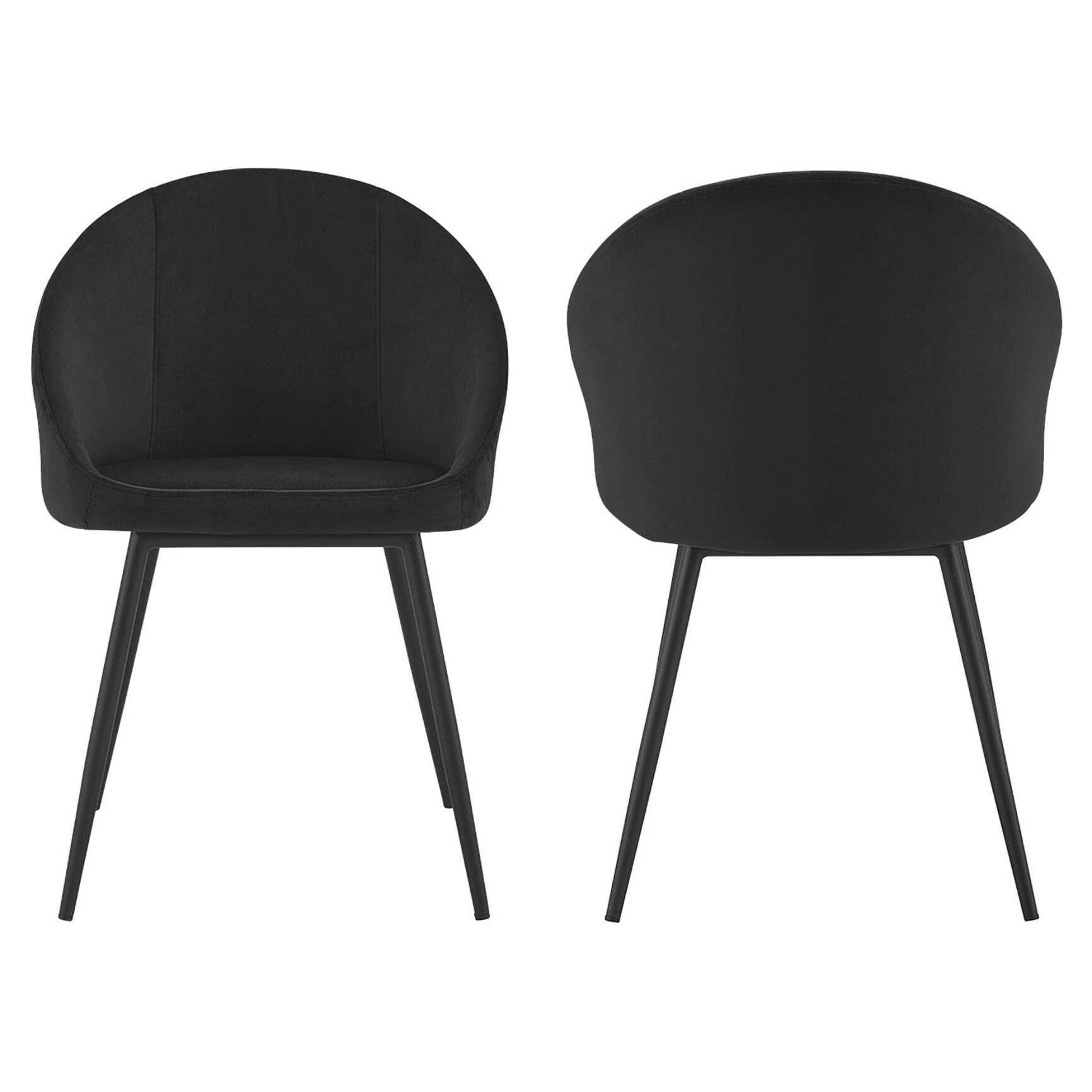 Lot de 2 chaises vintage DIANE velours noir