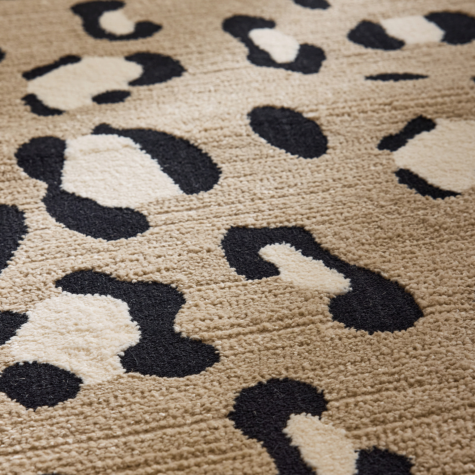 LEOVAH - Tapis salon motif léopard beige