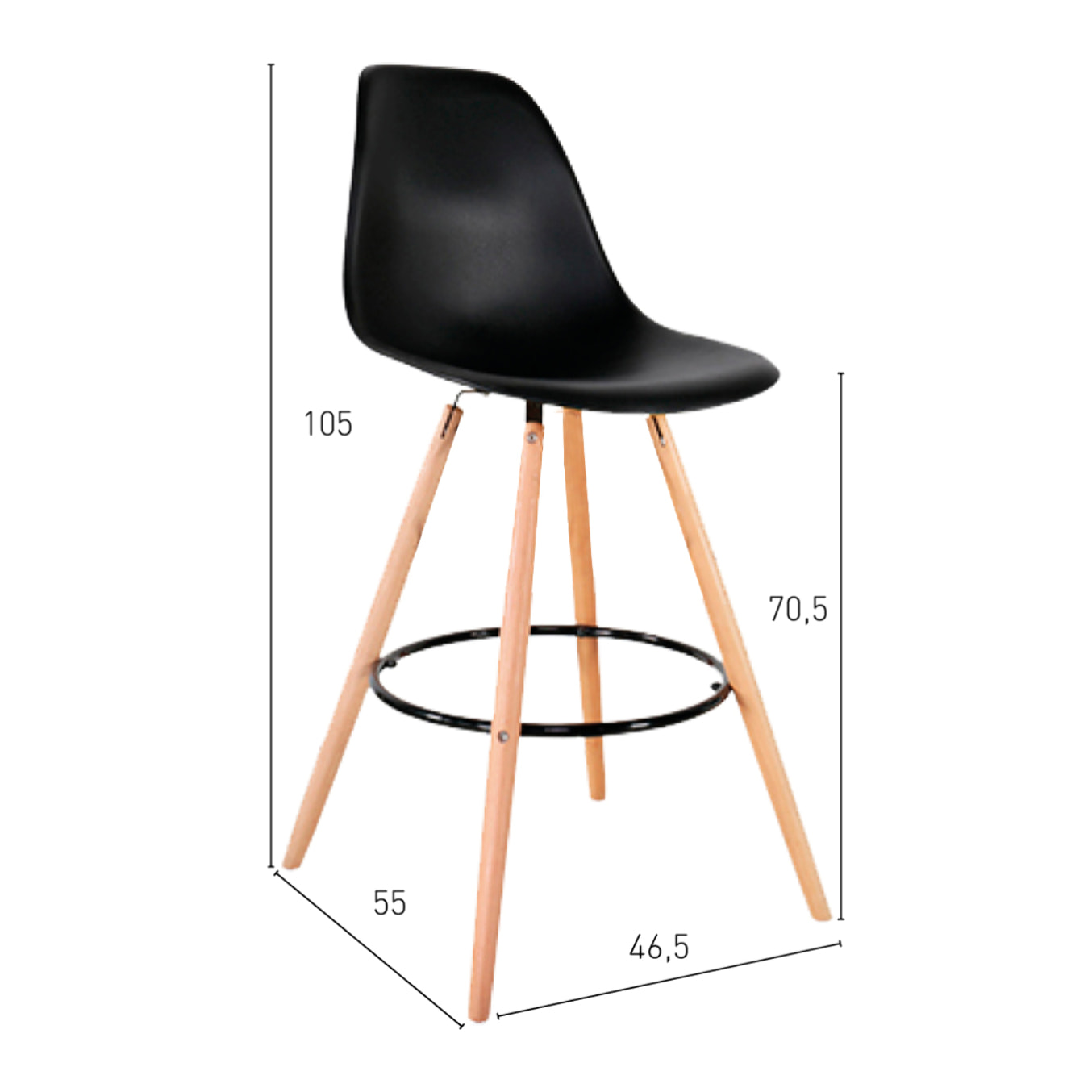 Taburete Berlin Negro