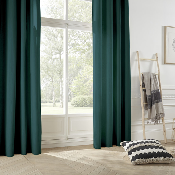 Rideau "Panama" bleu canard 140x260cm