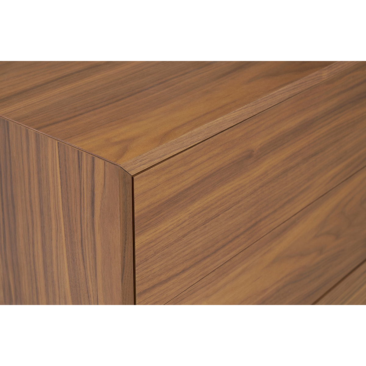 Commode vintage en bois foncé noyer et métal noir 3 tiroirs L81 cm MANNY