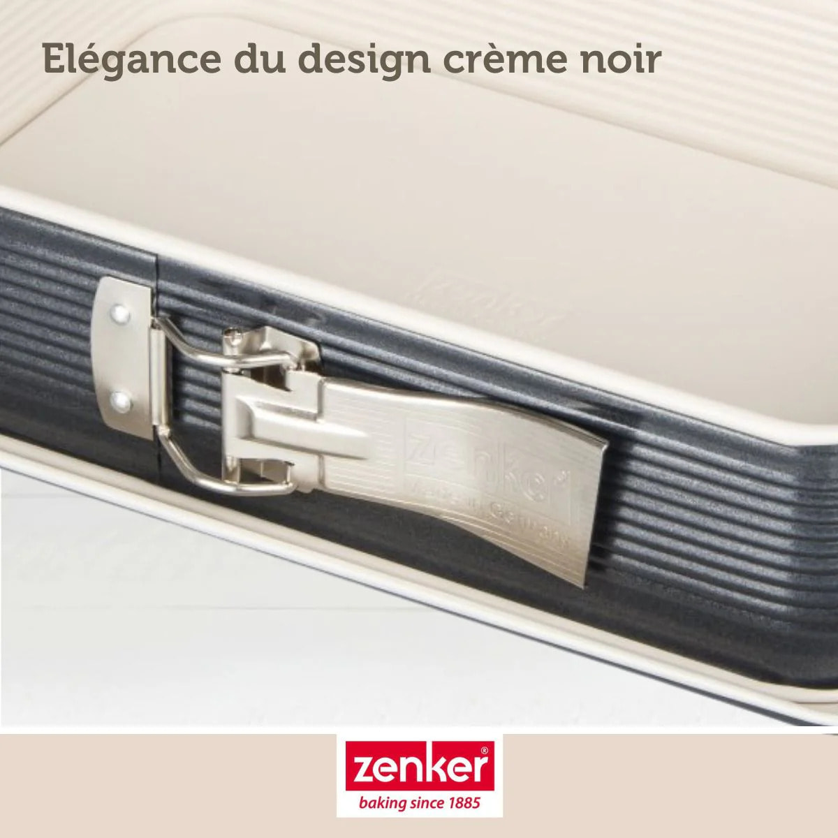 Moule à charnière rectangulaire 28 x 18 cm crème noir Zenker Smart Pastry