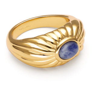Anillo Sunbeam Azul Baño Oro