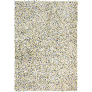 Tapis shaggy tufté en laine motif faux uni OLEL