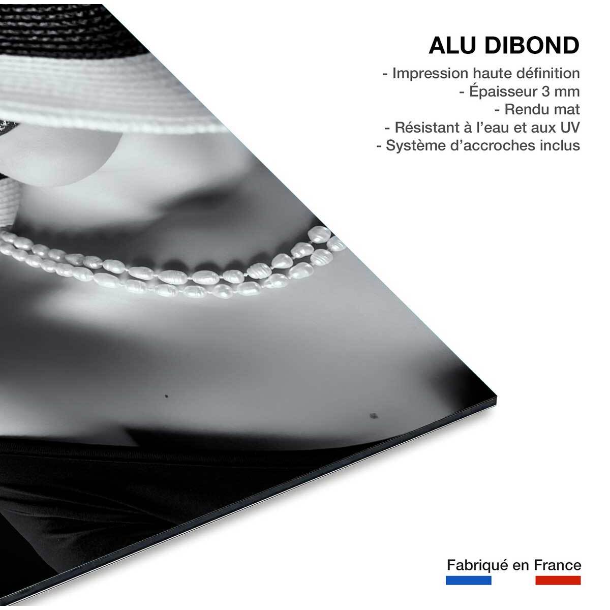 Tableau contemporain la femme au chapeau  Tableau alu Dibond