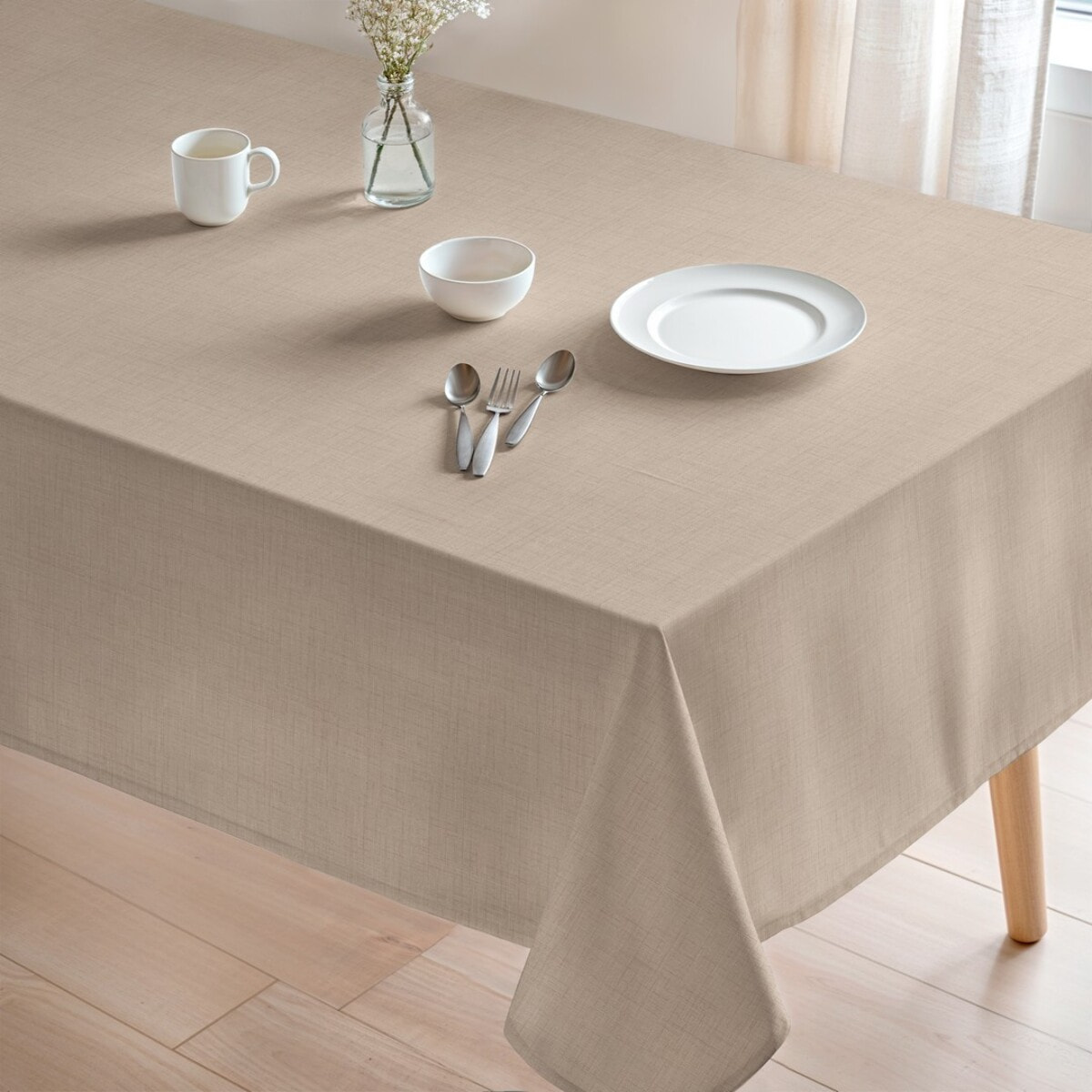 Nappe unie anti-tâches BRIA TAUPE